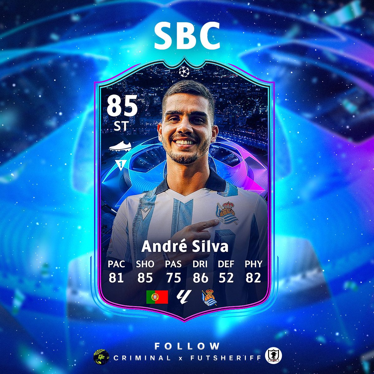🚨Andre Silva🇵🇹 is coming as SBC during RTTK soon!🔥

Stats are prediction ✍🏻

Make sure to follow <a href="/FutSheriff/">Fut Sheriff</a> &amp; <a href="/Criminal__x/">Sahil</a> !

#fc24