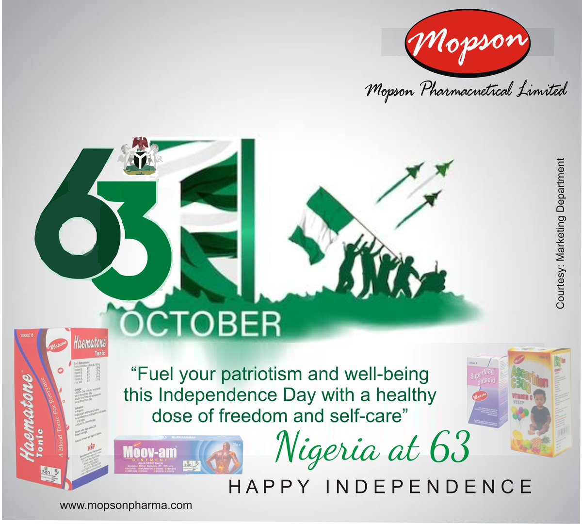 MopsonOfficial's tweet photo. Celebrate freedom, embrace wellness! Wishing you a happy and healthy Independence Day! 🎉🇺🇿#IndependenceDay #HealthandWellness
#mopsonpharma #nigeriaat63🇳🇬🇳🇬🇳🇬 #health #childrenhealth #childrenhealthcare #coughsyrup #vitamincsyrup #multivitaminsyrup https://t.co/vxllpDQLCO