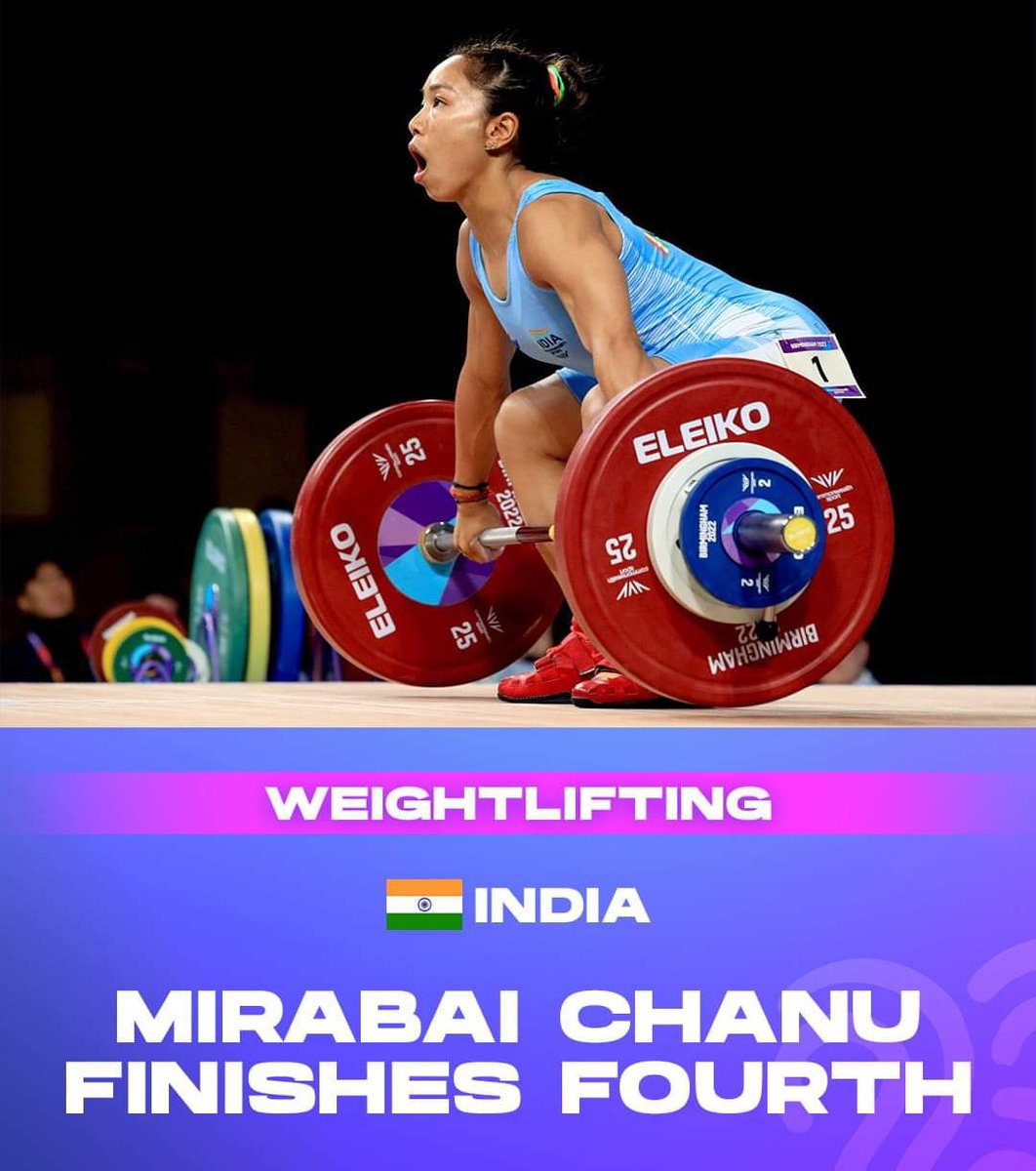 Leeklam0's tweet photo. #Weightlifting 🏋️‍♂️

Heartbreak for Mirabai Chanu as she fell out of medal contention in Women's weightlifting.

She also injured herself during the event. Wishing her a speedy recovery. 

#AsianGames2022 #AsianGames https://t.co/P9I2MFdoFh