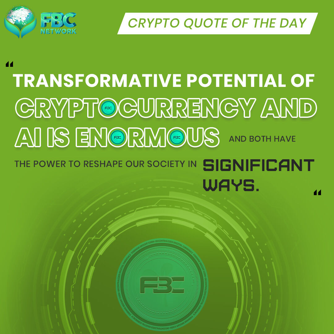 farmarbright's tweet image. 💭 Crypto Quote of the Day 💭

Cryptocurrency and AI are two of the most transformative technologies of our time, with the potential to completely change the way we interact with the world around us.
.
.
.
.
.
#FarmingFinTech #InvestInAgriculture #Agriculture #FinancialSolutions