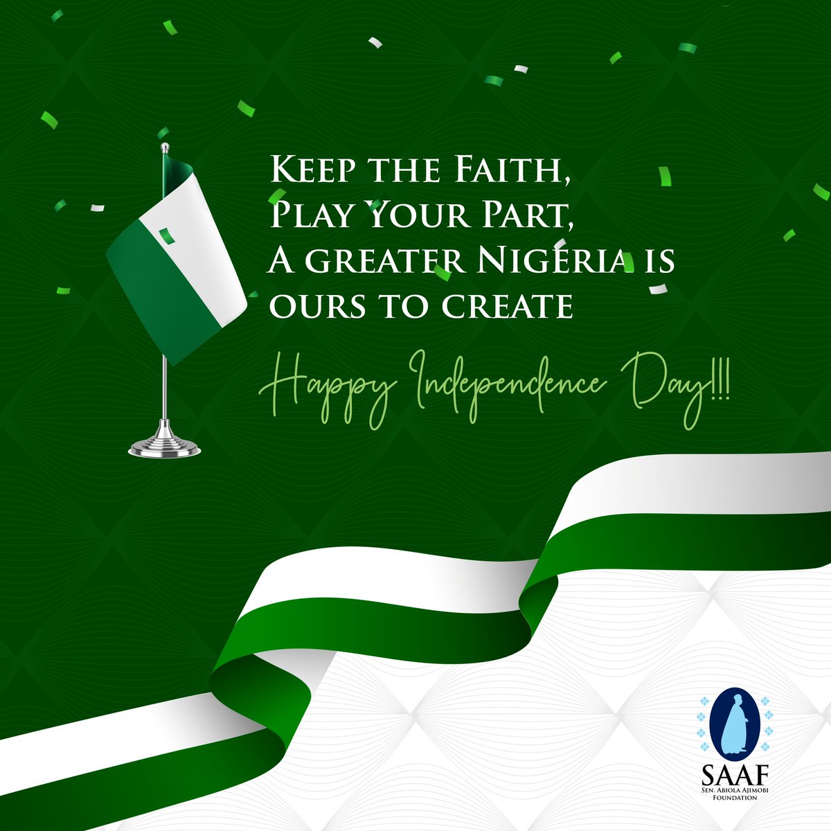 AAAjimobi's tweet photo. KEEP THE FAITH
PLAY YOUR PART
A GREATER NIGERIA
IS OURS TO CREATE
Happery Independence Day #independenceday #Nigeria #landisgreen #SAAF https://t.co/weHKVKMLg0