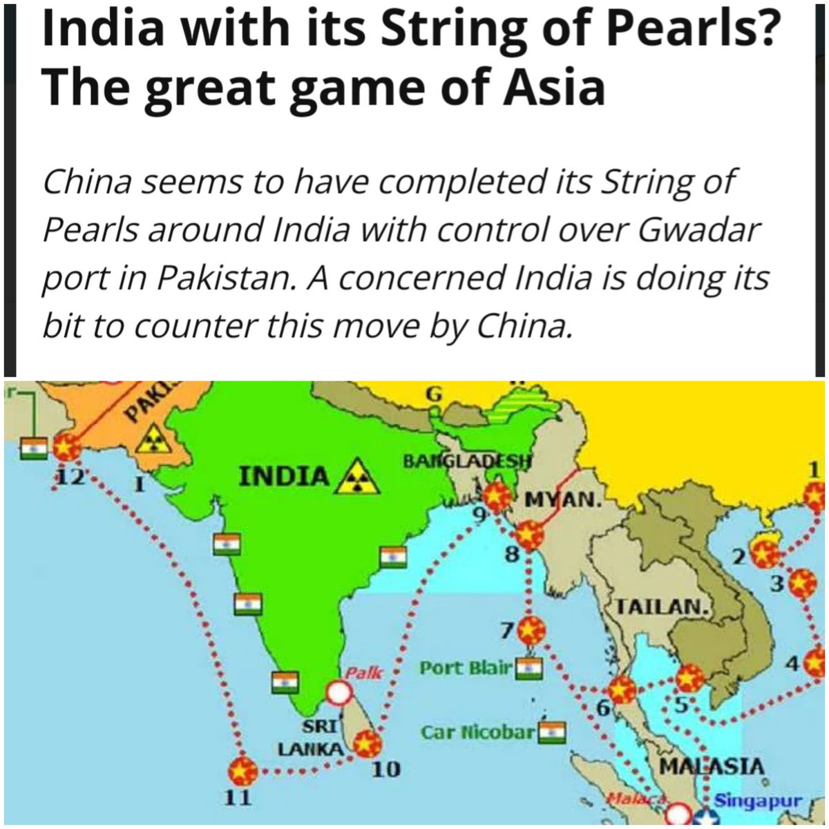 sarvarta's tweet image. Is China&apos;s #stringofpearls tightening?