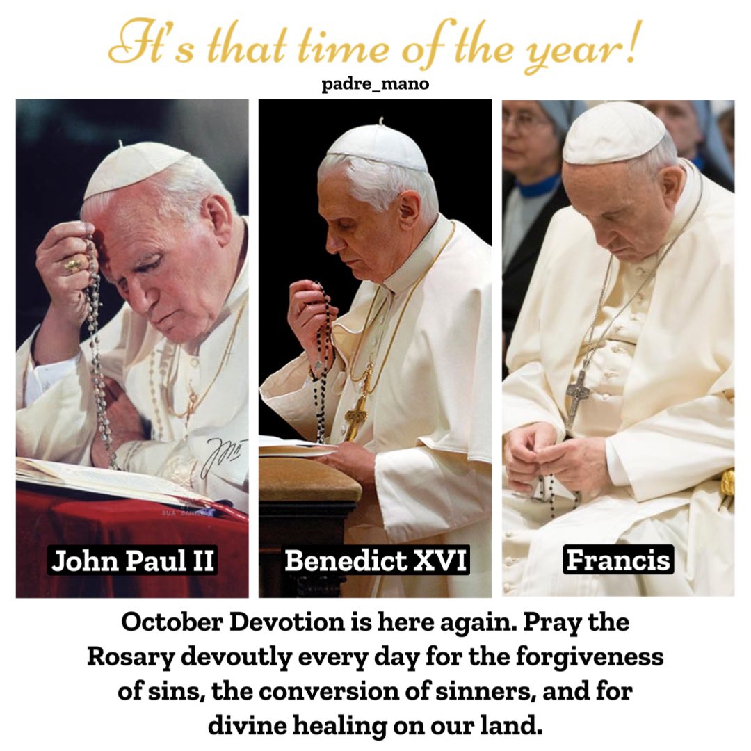 The time of the year is here again.

#CatholicTwitter #Catholics #Rosary #BVM #VirginMary #OctoberDevotion