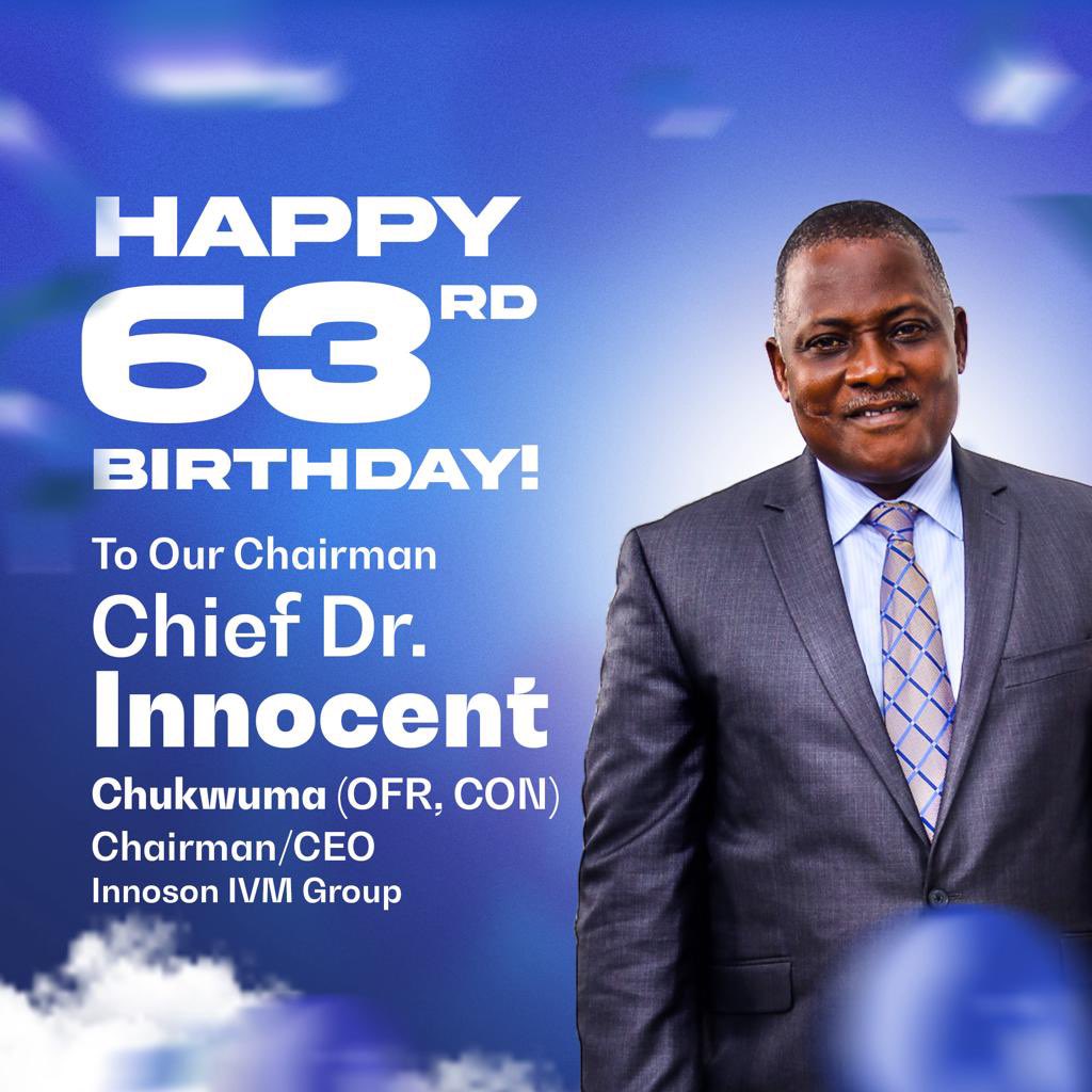 innosonvehicles's tweet photo. Celebrating our Chairman, Chief Dr. Innocent Chukwuma (OFR, CON), the driving force behind Innoson Vehicles, on his birthday. 

Born 63 years ago today, he embodies Nigeria’s spirit of progress and self-reliance. https://t.co/xcbkIzOI2e