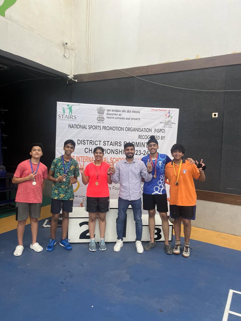SchoolGyanshree's tweet photo. Gyanshree School is proud of the performance of its Shuttlers in the  GB Nagar District Stairs Badminton Championship held on 30th September &amp; 1st October at the GB Nagar District Championship.

Shreeyans won a total of six medals - Two Gold, Two Silver, and Two Bronze https://t.co/PrBEiGL9cC