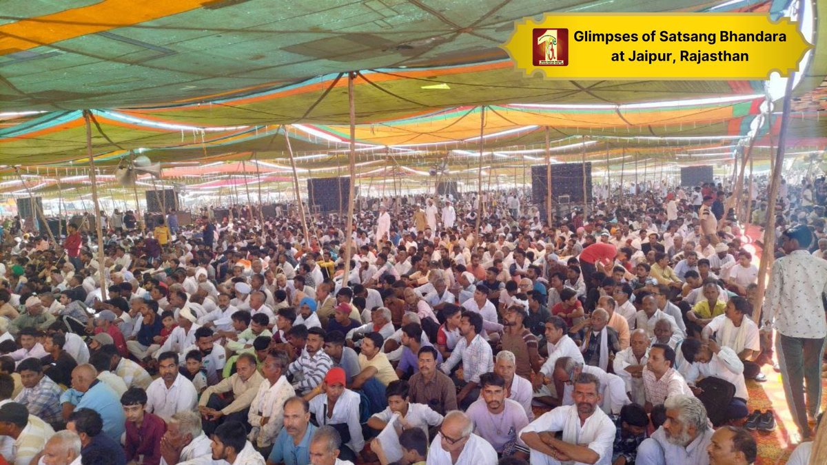 DSSNewsUpdates's tweet photo. Behold the enchanting tapestry of the Satsang Bhandara!! Huge number of devotees, each a beacon of unwavering devotion. Their enthusiasm &amp; devotion knows no bounds! #SatsangBhandara #SundayMorning #Jaipur #Rajasthan #DeraSachaSauda https://t.co/LaEEXujzdm