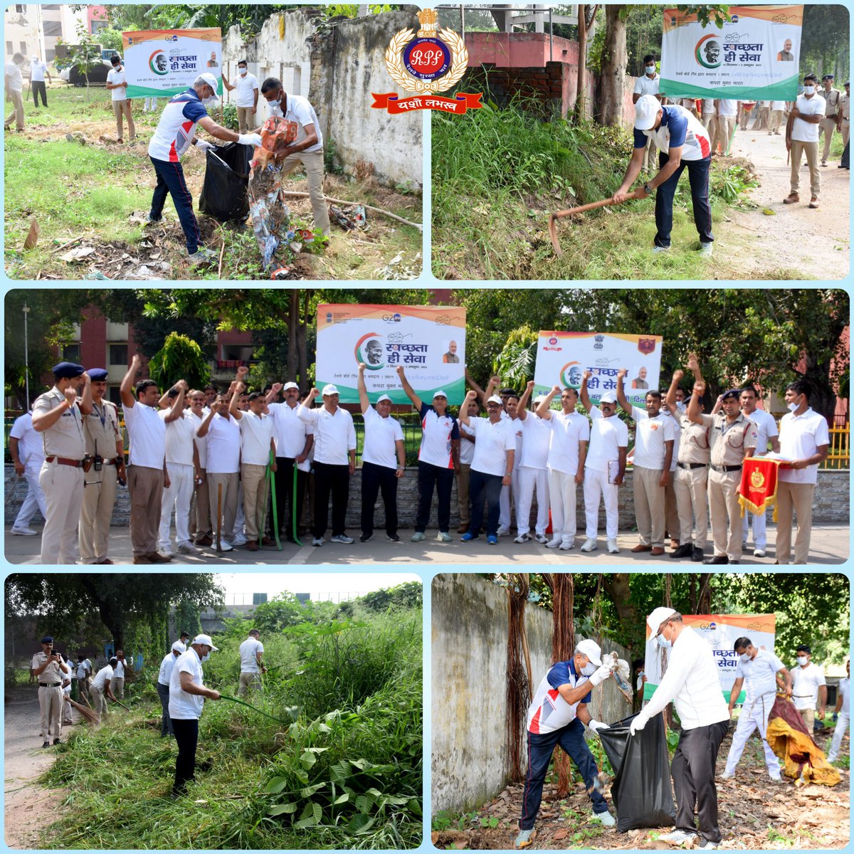 स्वच्छता ही सेवा...

Leading by example, DG #RPF Shri <a href="/ManojYadava_IPS/">Manoj Yadava IPS</a> joined the #SwachhBharatAbhiyan  at #RPSF 6th Batallion, #NewDelhi inspiring us all to work towards a cleaner &amp; greener future.
Let's keep the momentum going.
#SwachhtaPakhwada #SwachhBharat #CleanIndia