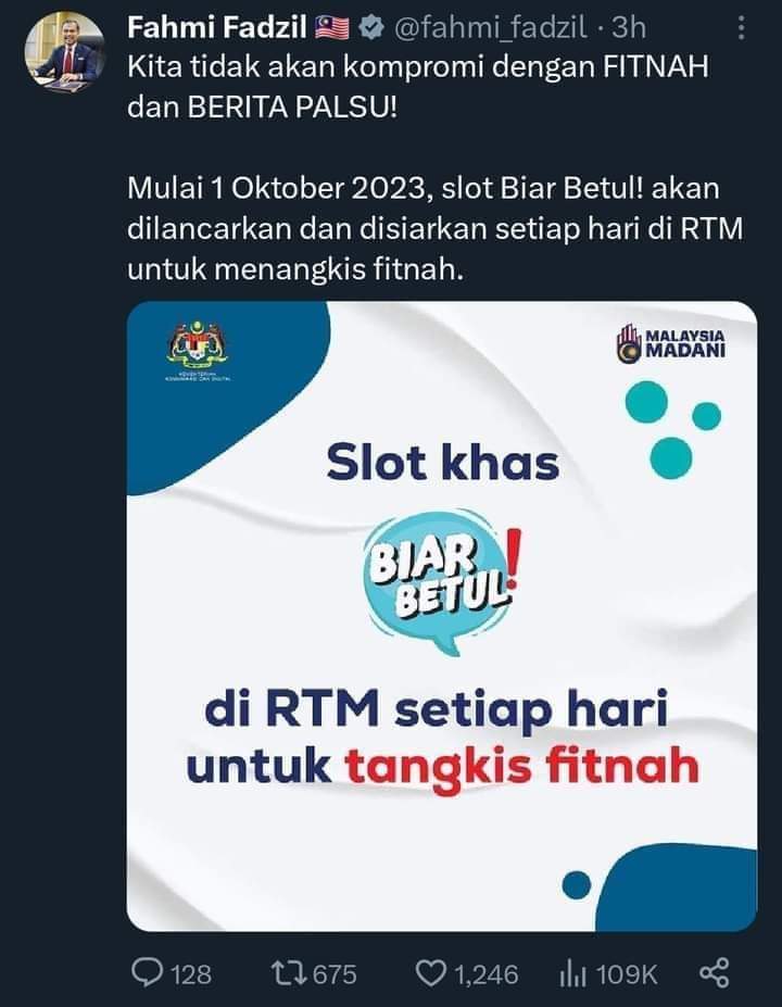 Takkan, dah jadi kerajaan, masih ada sindrom penafian.

Jika ada yg tak betul, "move on" jelah. Tp, jika banyak teguran, sindiran &amp; persepsi -ve yg betul, terima &amp; perbaikilah. Masa, tenaga &amp; duit rakyat/kerajaan tak terbazir.