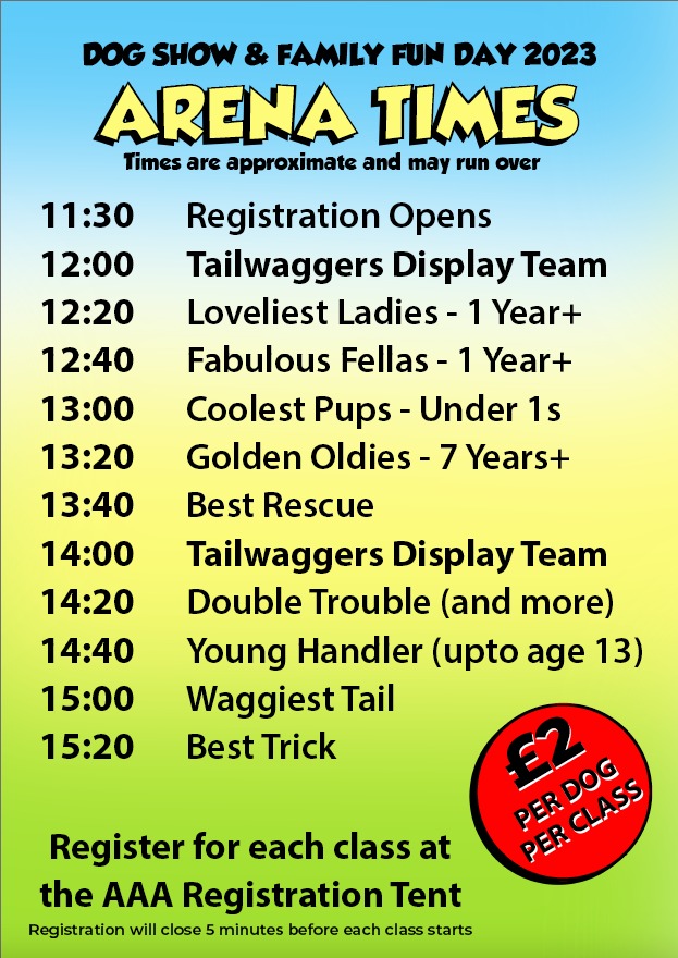 DOG SHOW UPDATE

Despite the wet weather over night the show is still going ahead today. The field is likely to be quite wet so please take care and wear appropriate footwear for the wet conditions. 

Thank you for your support!