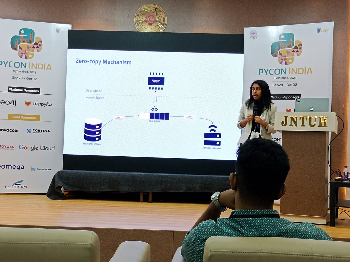 theOnlyMaDDogx's tweet image. At Kesia's Zero Copy Zen talk
#PyConIndia2023 #PythonForAll #CodeCollaborateCelebrate #Day3 #Talks #JNTUH #Hyderabad
PS: the presentation are quite pretty with pink Sakura and even Japanese paintings. The session being insightful goes without saying.