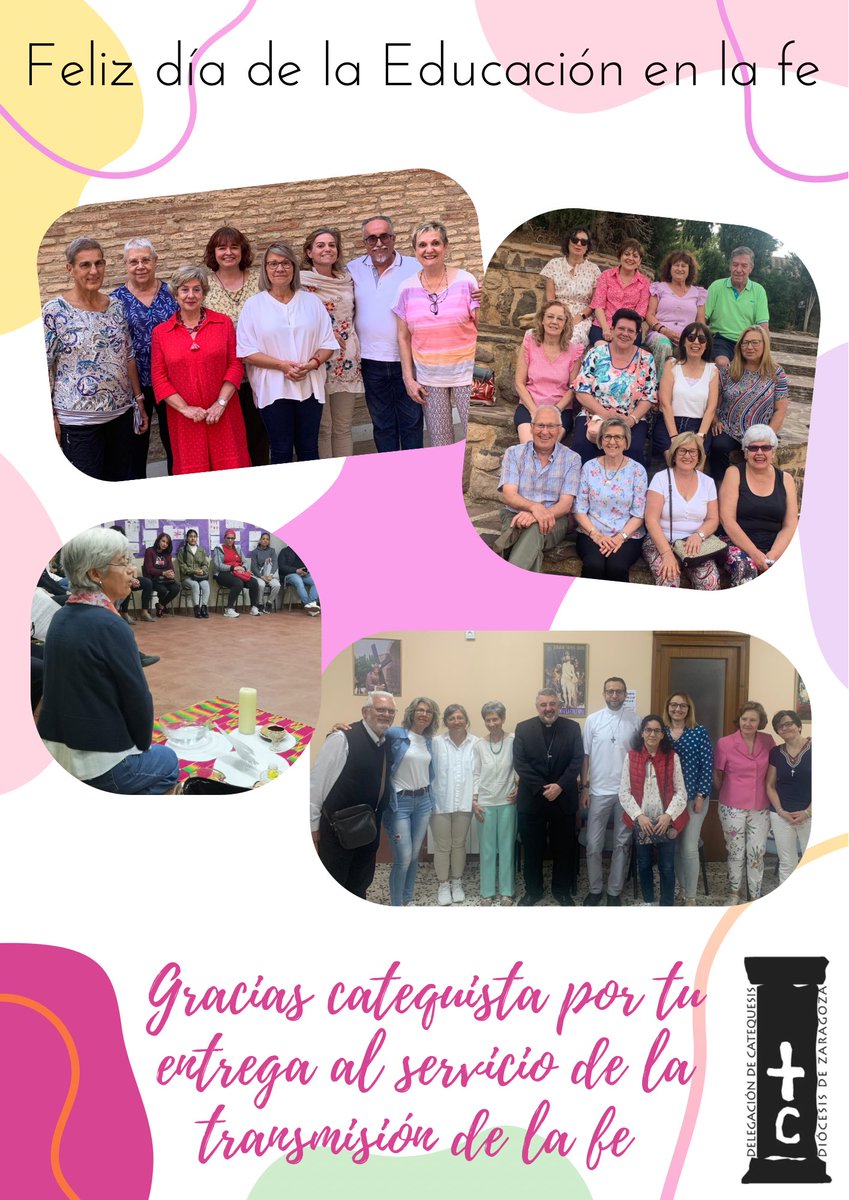 En el “Día de la Educación en la Fe” agradecemos al Señor todos los dones que nos concede y manifestamos nuestra gratitud a quienes ponéis a disposición de los demás vuestro tiempo, dedicación y entusiasmo en el itinerario de crecimiento en la fe (Obispos de Aragón)