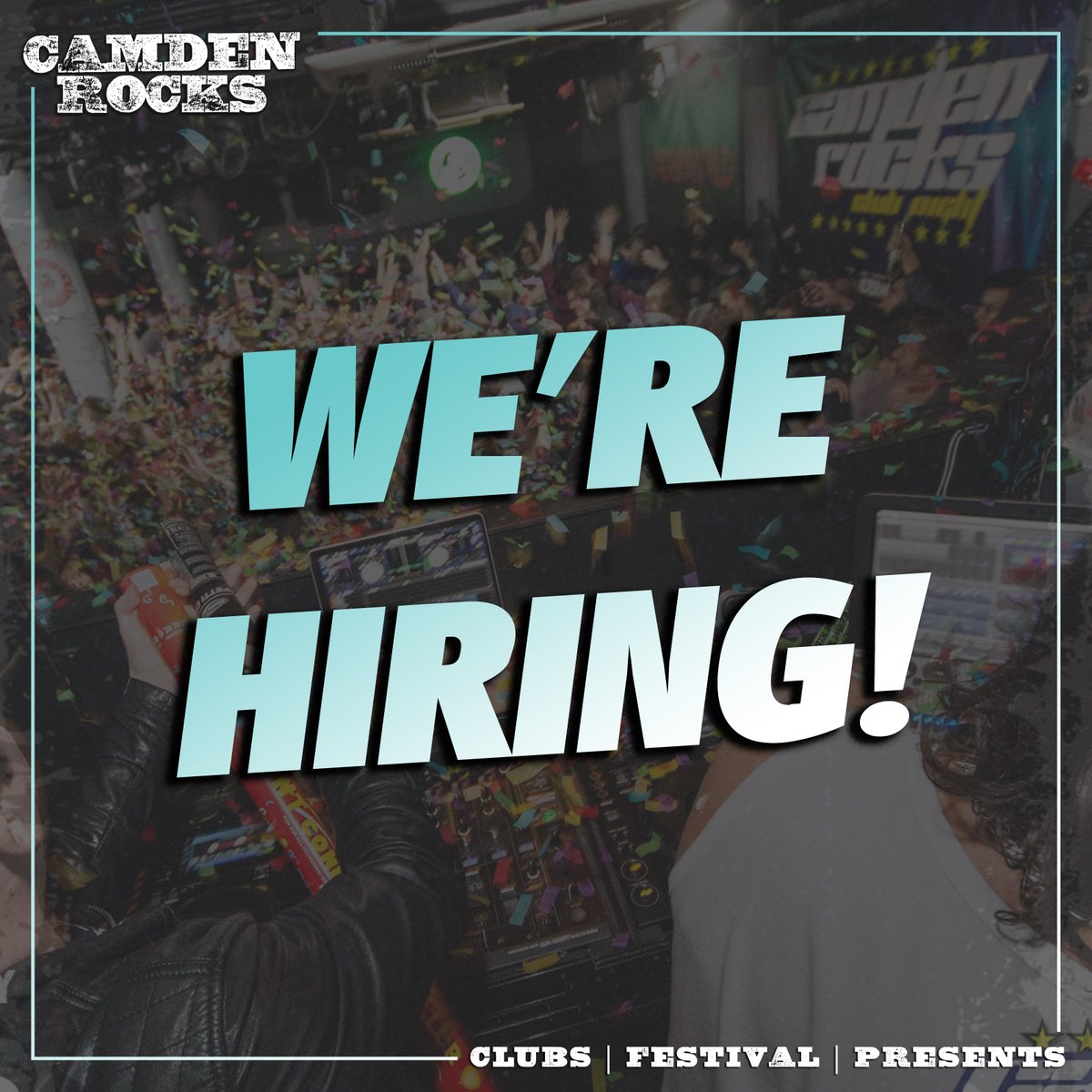 CamdenRocksClub's tweet photo. LONDON, we're #hiring! 🕺💸 We're looking for people to join our #CamdenTown based flyering / street team. Paid and easy work, outside of usual business / university hours. Starting ASAP. Message if interested ➡️ https://t.co/oXosI3Jgwm https://t.co/rqPf1YBloa