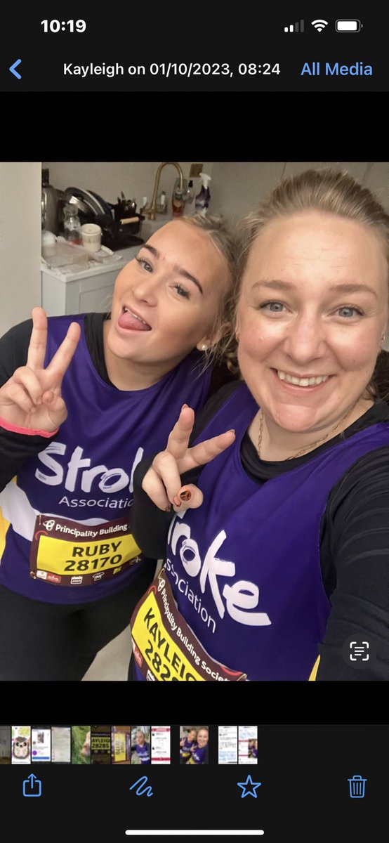 Good luck to @RubyHamedJones and @ Kayleigh Rees running Cardiff Half today to raise money for the stroke association. Super proud of you 💜💜💜