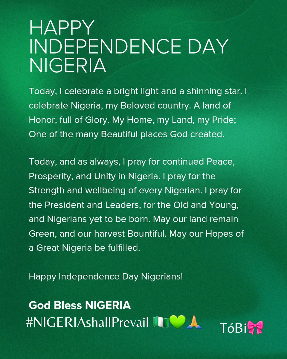 Happy Independence Day NIGERIA! 🇳🇬💚