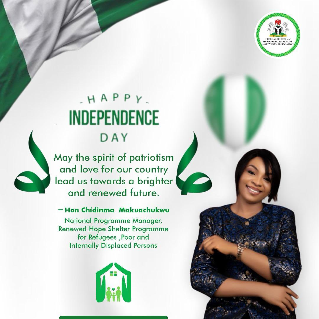 As we celebrate this day, always have it in mind that no nation is perfect and it can only be made perfect by me and you. From Struggle…..To Freedom…..To Progress..…To Renewed Hope! Nigeria moves forward. Celebrating with you the pride of being part of a nation that is…