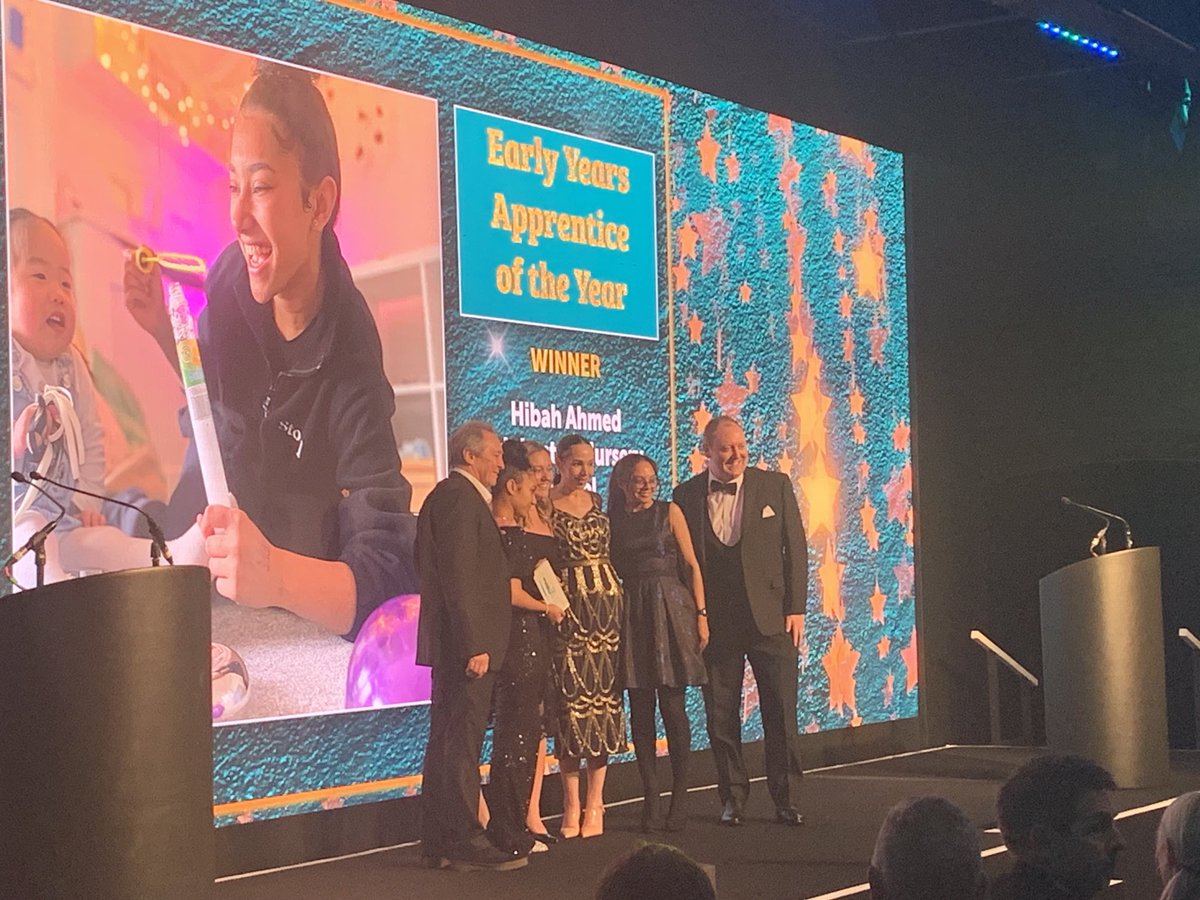 helensimmonslj's tweet photo. A lovely evening celebrating the Early Childhood Sector. Congratulations ⁦@HJHaygarth⁩ on winning the ⁦@ECSDNetwork⁩ Early Childhood Graduate of the Year! Congratulations to all winners &amp; nominees ⭐️⭐️⭐️⭐️ #NWAwards https://t.co/RQRBGBcoRV