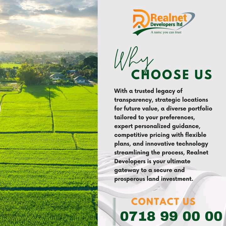 RealnetLtd's tweet photo. Unlock the gateway to lasting prosperity with Realnet Developers.
Your path to premium land investments starts here.
Trust. Expertise. Growth.
☎️: 0718 99 00 00
#ChooseRealNet Happy New Month https://t.co/K60rkVHtxK