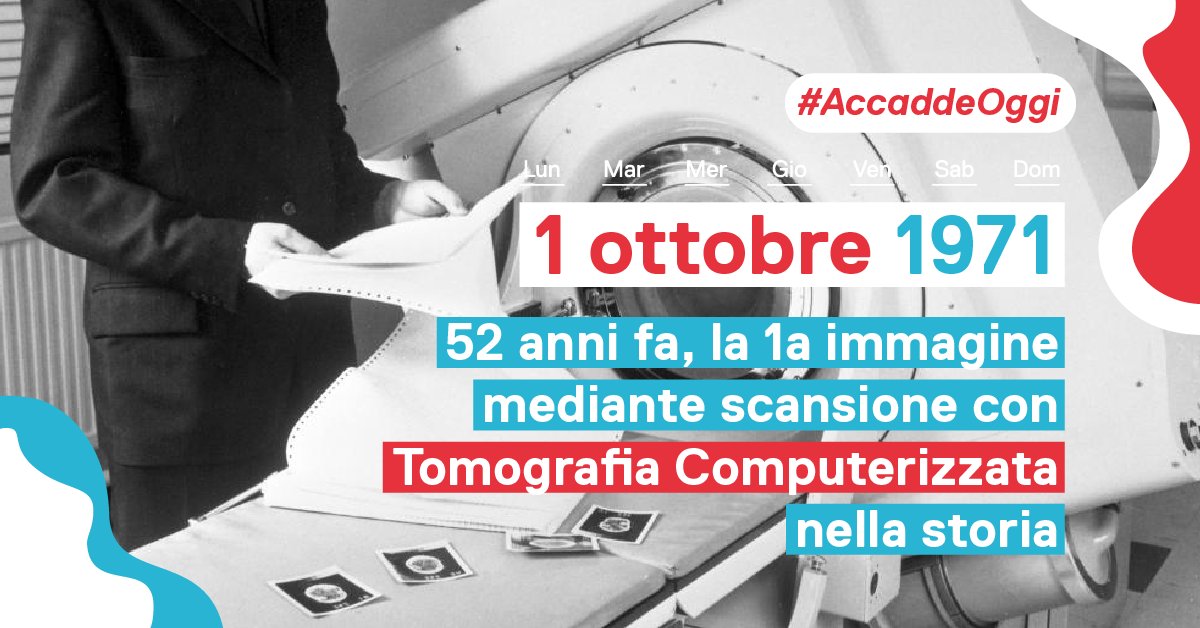 📆#AccaddeOggi #1Ottobre Godfrey Hounsfield, ingegnere della EMI, casa discografica dei Beatles ottiene la prima immagine mediante TAC. Oggi tomografia computerizzata e risonanza magnetica sono tra le tecnologie più usate in medicina, soprattutto in ambito diagnostico.