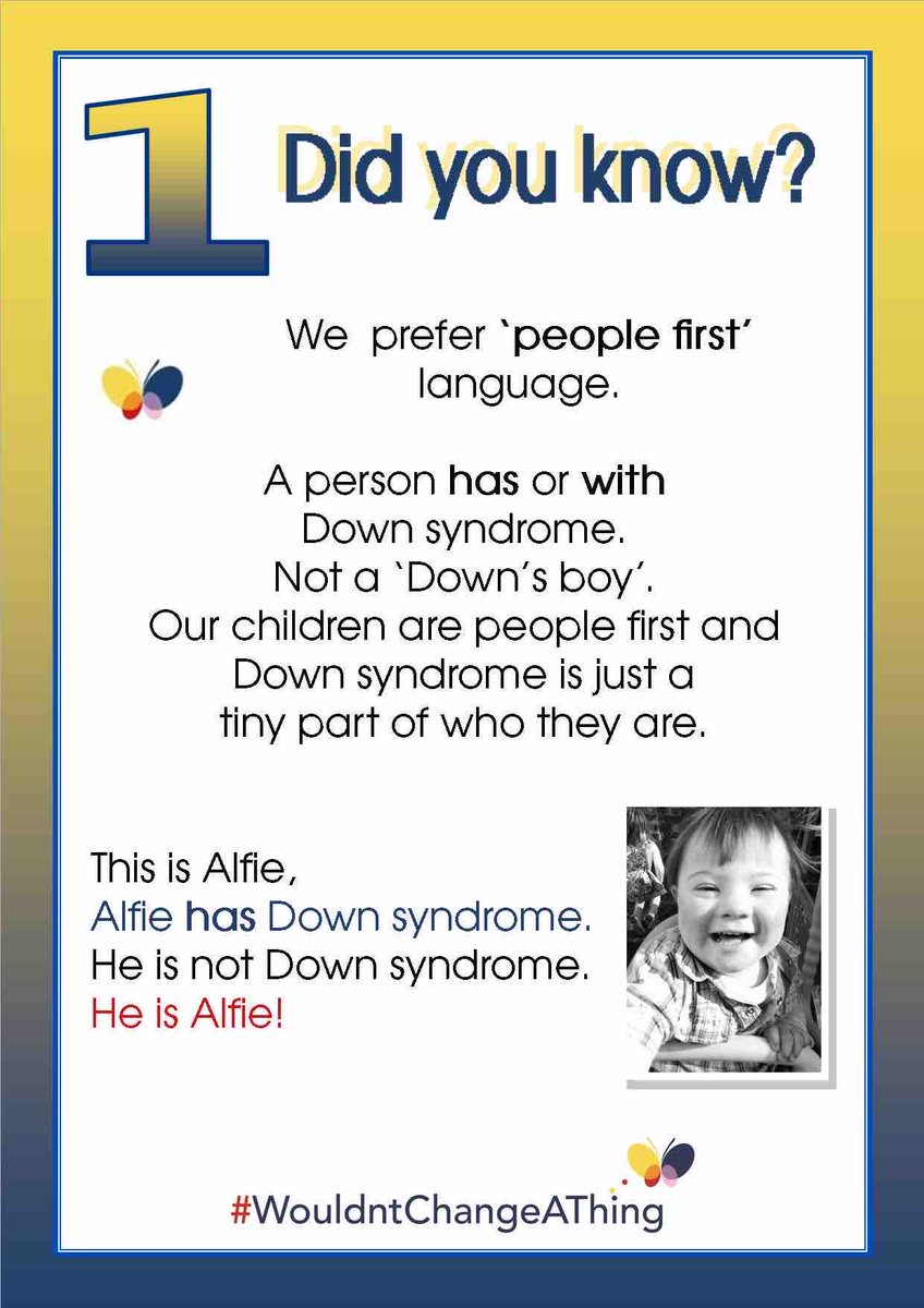 October is Down Syndrome Awareness Month.
Every day we will be sharing a fact about Down syndrome. 

We hope you find these interesting and informative!

Here is the fact for Day 1.

#DSFacts #DownSyndromeAwarenessMonth #DownSyndrome #WouldntChangeAThing