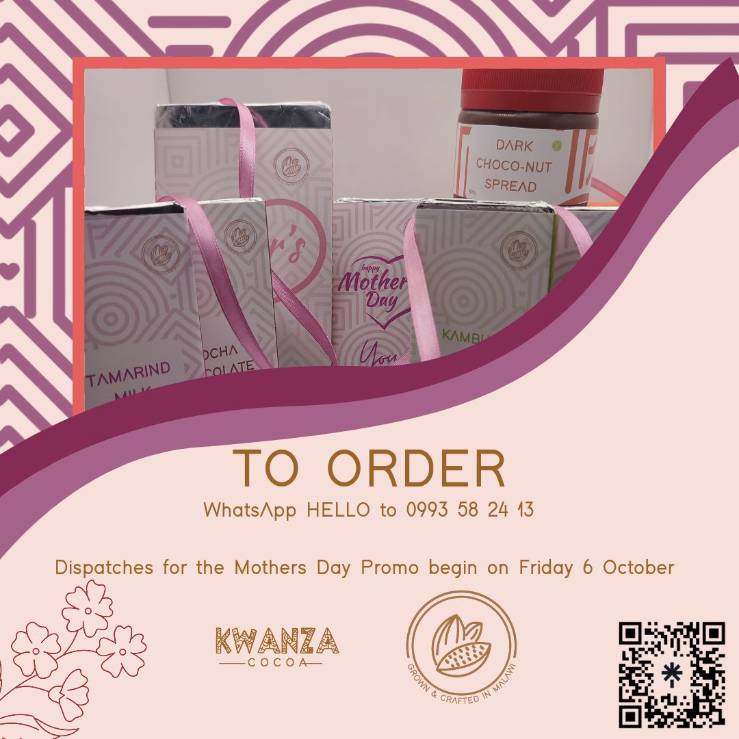 Happy New Month 💯🇲🇼🌳🍫

To celebrate Malawian Mothers Day which is on the 15th of October we're running a special promotion this month! 

Check out what's on offer and order via the link in our bio 🍫

#chocolate #cocoa #mothersday #malawi #grownandcraftedinmalawi