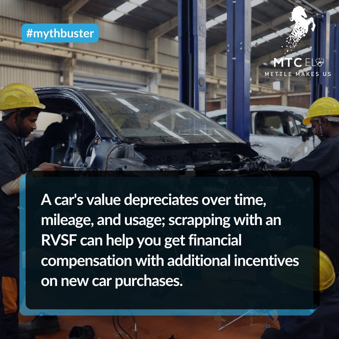 mtcelv's tweet photo. Explore smarter choices for your ELV's Journey. For information, call us at 1800 419 9299.
#MTCELV #MTCGroup #vehiclerecycling #mythbuster #value #scrapping #scrap #recylingfacility #recycling https://t.co/96iRLXn1KB