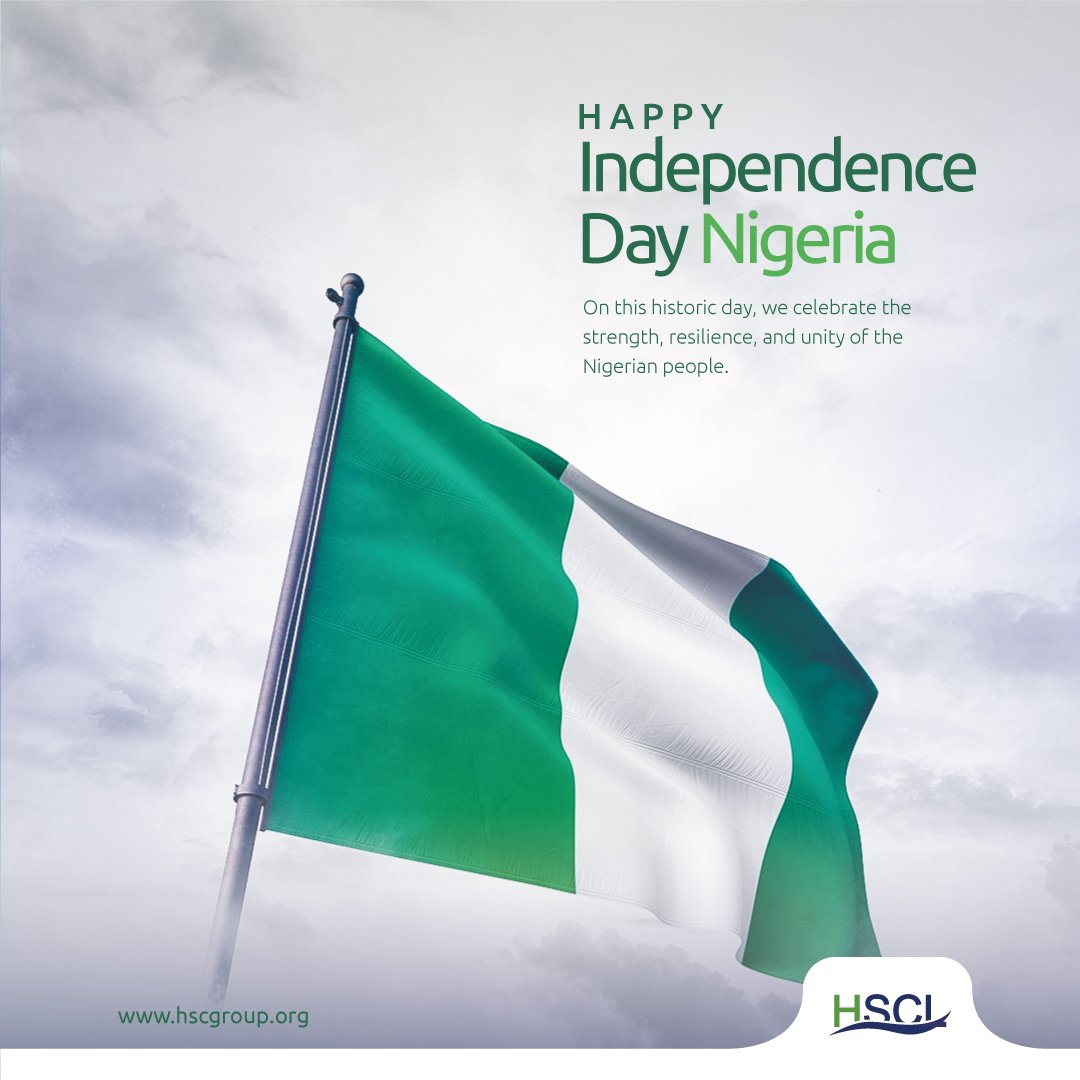 HSCLimited's tweet image. Commemorating 63 years of our beloved nation. 

Happy independence day, Nigeria!

#OurGreatNation #independenceday #NigeriaAt63 #NigeriaIndependence 
#CelebrateNigeria #UnityInDiversity
#NationBuilding #OneNigeria #NaijaIndependence #PeaceAndUnity
#NigerianHistory