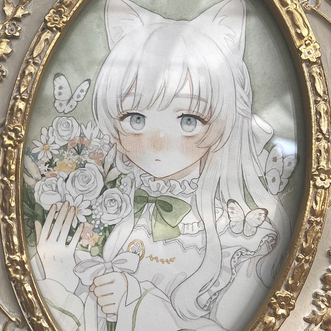 【お知らせ】ぎゃらりぃあと様10月常設展にて、こちらの作品と紅猫ちゃんの作品を展示して頂いています⸜⸝(2人展DM、名刺も設置して頂いておりますので ぜひお手に取っていただけますと幸いです…)#箱庭に導かれて 