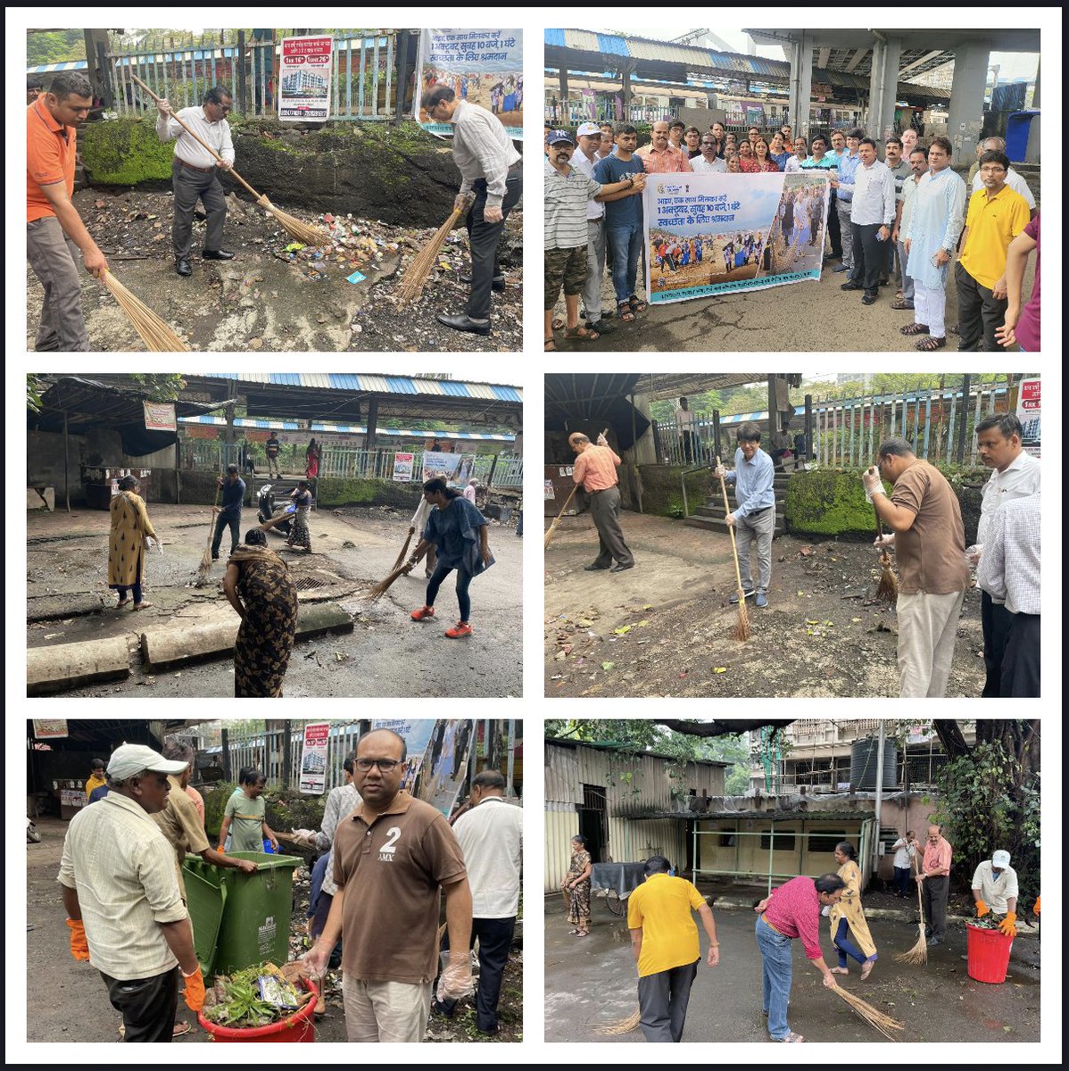 Officers and officials of DGFASLI Headquarters and CLI participate in #SwachhataHiSeva Campaign today by cleaning premises of Chunabhatti Railway Station, Mumbai.