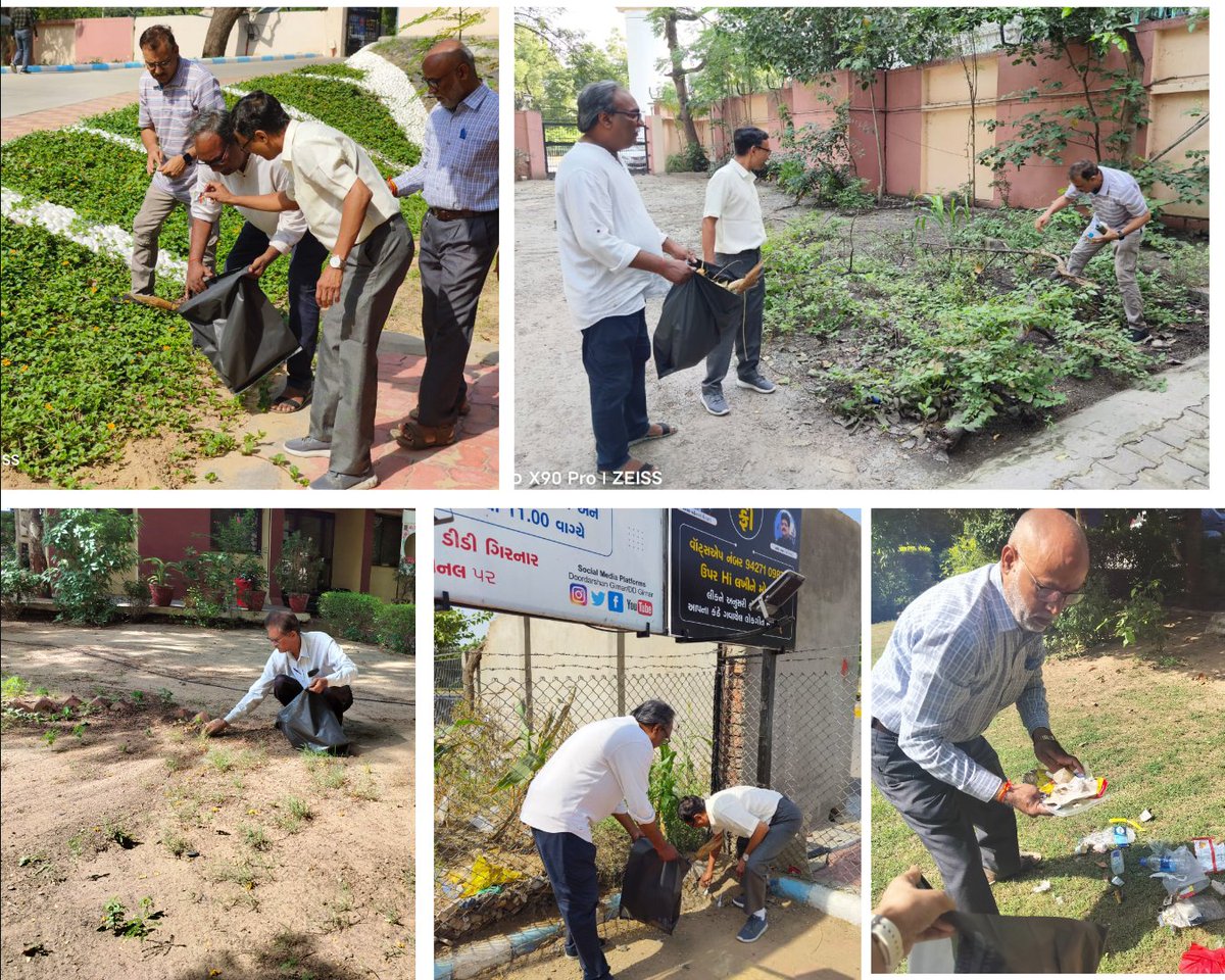 ddgirnarlive's tweet photo. #swachhtaHiSeva
दूरदर्शन अहमदाबाद के सभी कर्मचारियों ने १ अक्टूबर को  सुबह १० बजे १ घंटे स्वच्छता के लिए किया श्रमदान।
कर्मचारी दूरदर्शन परिसर को साफ़ करते हुए 
#SpecialCampaign3.0  #SwatchhbharatMission
@PMOIndia

@DARPG_GoI
@MIB_India
@prasarbharati https://t.co/f4C9DqvFh5