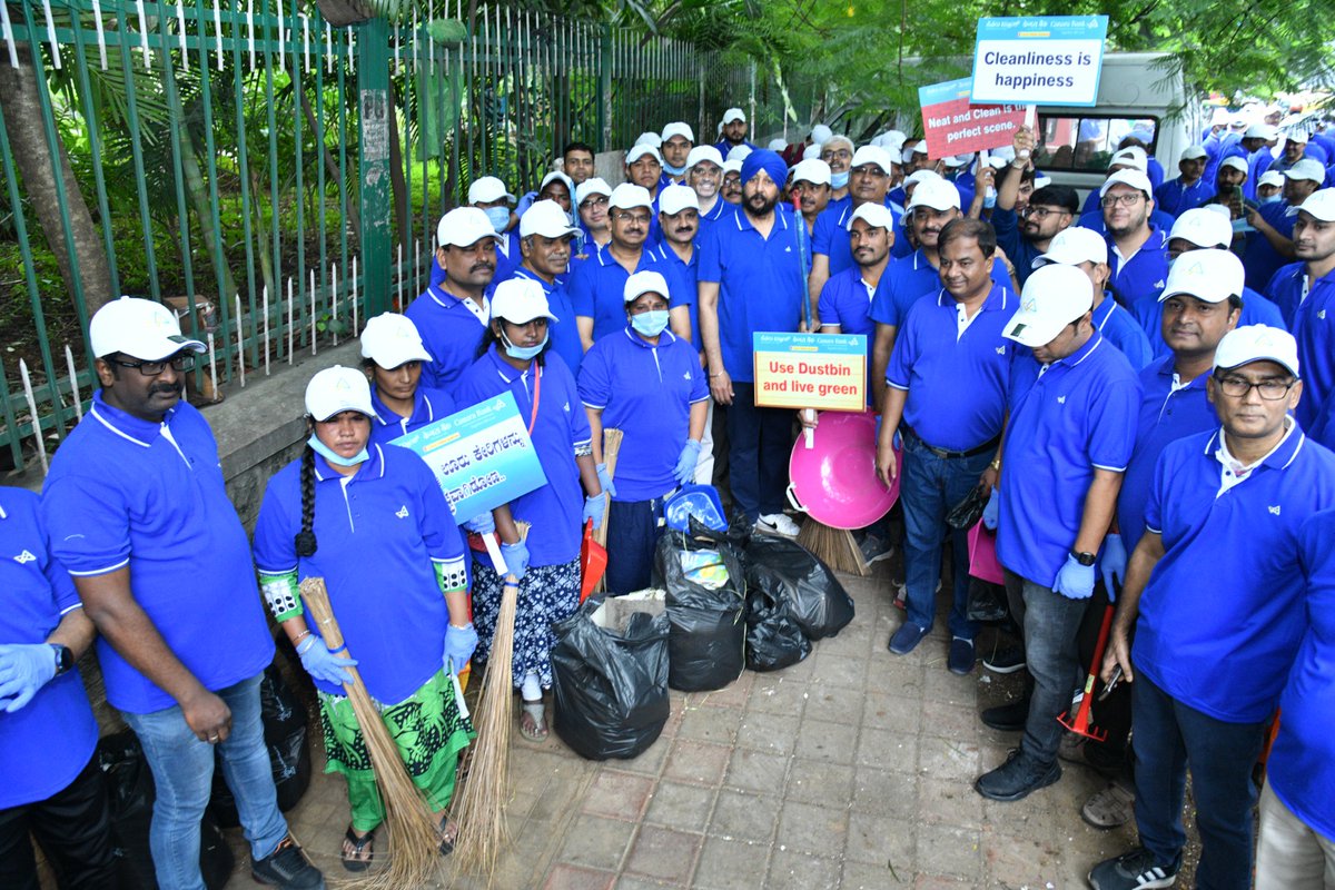 canarabank's tweet photo. Canara Bank, under the leadership of our MD &amp; CEO Shri K Satyanarayana Raju, proudly joins the #SwachhataHiSeva Campaign 'Ek Tareekh, Ek Ghanta' taking meaningful steps towards a cleaner tomorrow. 

@DFS_India @SwachhBharatGov @swachhbharat @PMOIndia

#SpecialCampaign3 https://t.co/1HKjfuTMFl