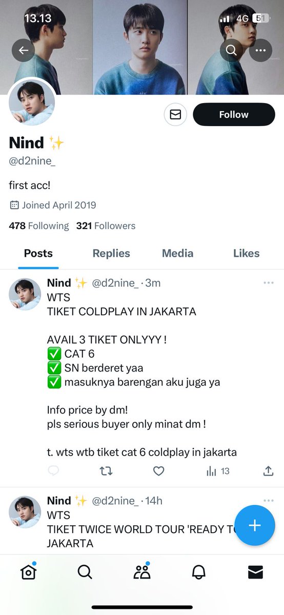SCAMMER TIKET COLDPLAY @d2nine_  @d2nine_ @d2nine_
(Tolong bantu rt like moots biar gada kejadian yang terulang lagi)

A THREAD