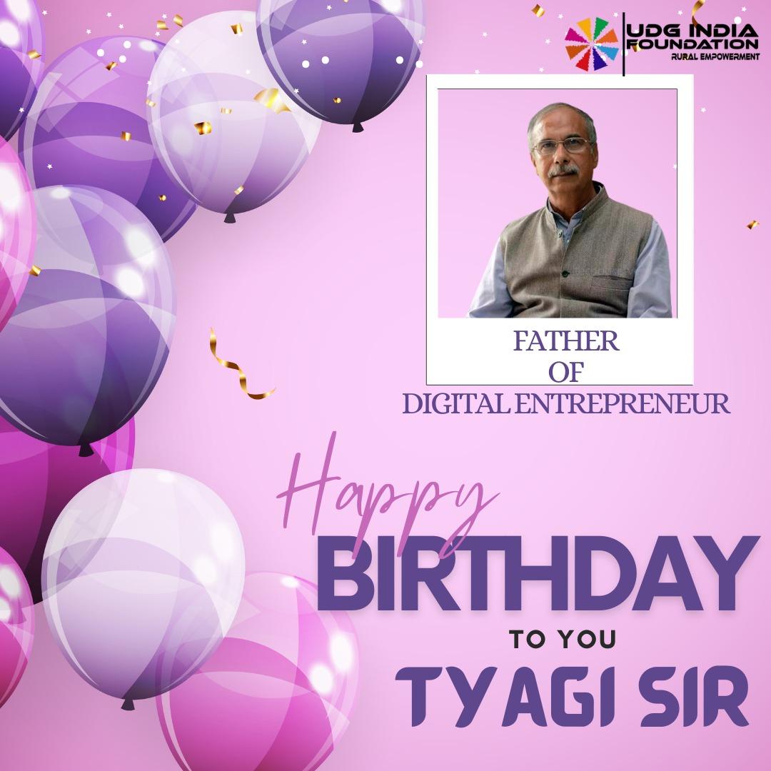 🎉 Happy Birthday, Dr. Dinesh Tyagi! 🎂🎈 On behalf of UDG INDIA Foundation, we want to express our gratitude for your incredible contributions to our mission. Your dedication to making a positive impact on our communities is truly inspiring. Here's to another year of innovation,
