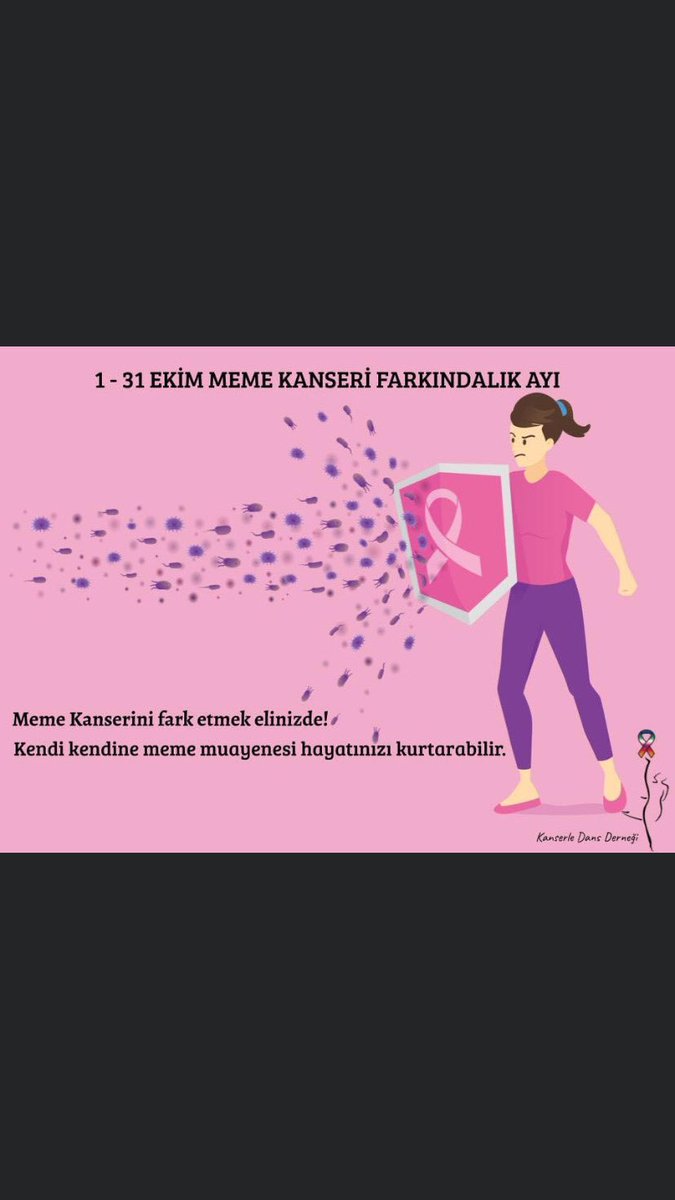 1-31 #EkimMemeKanseriFarkındalıkAyı 
Meme kanserini fark etmek elinizde!
Kendi kendine Meme muayenesi hayatınızı kurtarabilir... 
#memekanserifarkındalıkayı 
#kanserledans 🎀🎗️💜
#geçkalmayın 
#erkenteşhishayatkurtarır