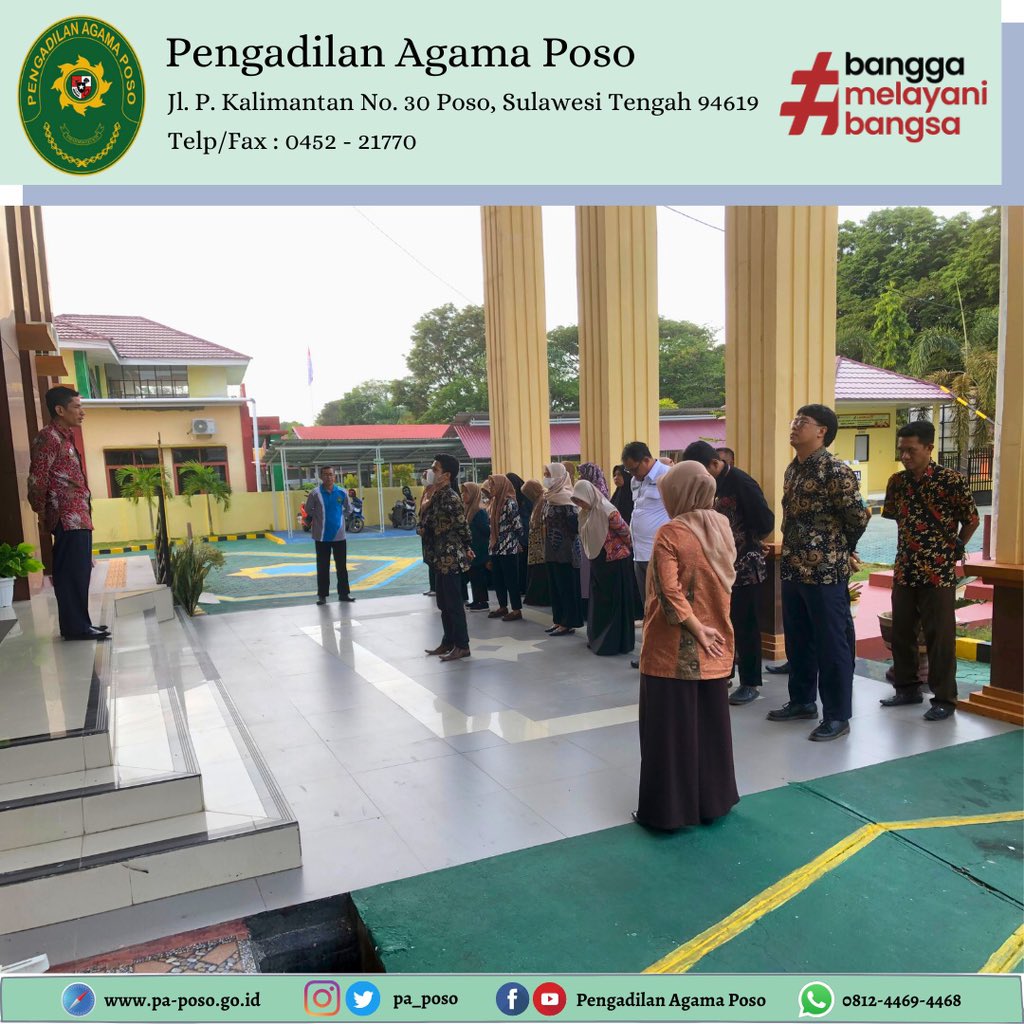 pa_poso's tweet photo. Jum’at (29/9)
Apel Sore dipimpin oleh Ketua Pengadilan Agama Poso Faiz, S.HI., M.H. yang diikuti oleh Pimpinan, Hakim, dan seluruh Pegawai Pengadilan Agama Poso.
#apelsore https://t.co/hDvrLZKJpn