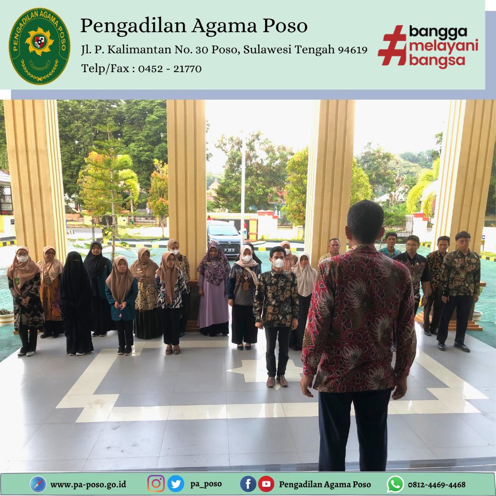 pa_poso's tweet photo. Jum’at (29/9)
Apel Sore dipimpin oleh Ketua Pengadilan Agama Poso Faiz, S.HI., M.H. yang diikuti oleh Pimpinan, Hakim, dan seluruh Pegawai Pengadilan Agama Poso.
#apelsore https://t.co/hDvrLZKJpn