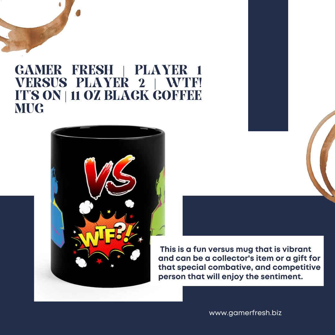 GamerFreshStore's tweet photo. This is a fun versus mug that is vibrant and can be a collector's item or a gift for that special combative, and competitive person that will enjoy the sentiment.
-
-
-
Shop now
https://t.co/55ezcyNBxI
#GamerFresh #Player1vsPlayer2 #WTFItsOn #CoffeeMug #BlackMug #GamingLifestyle https://t.co/Cf50d9zRAY