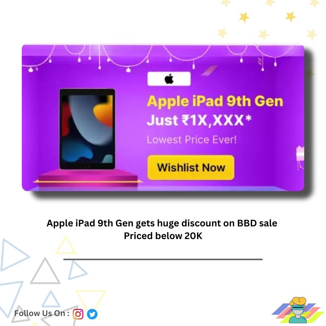 alphaspecs's tweet photo. Apple iPad 9th Gen Uhder 20K

#ipad #apple #BBD #FlipkartBigBillionDays #Flipkart https://t.co/avX5h7UOly