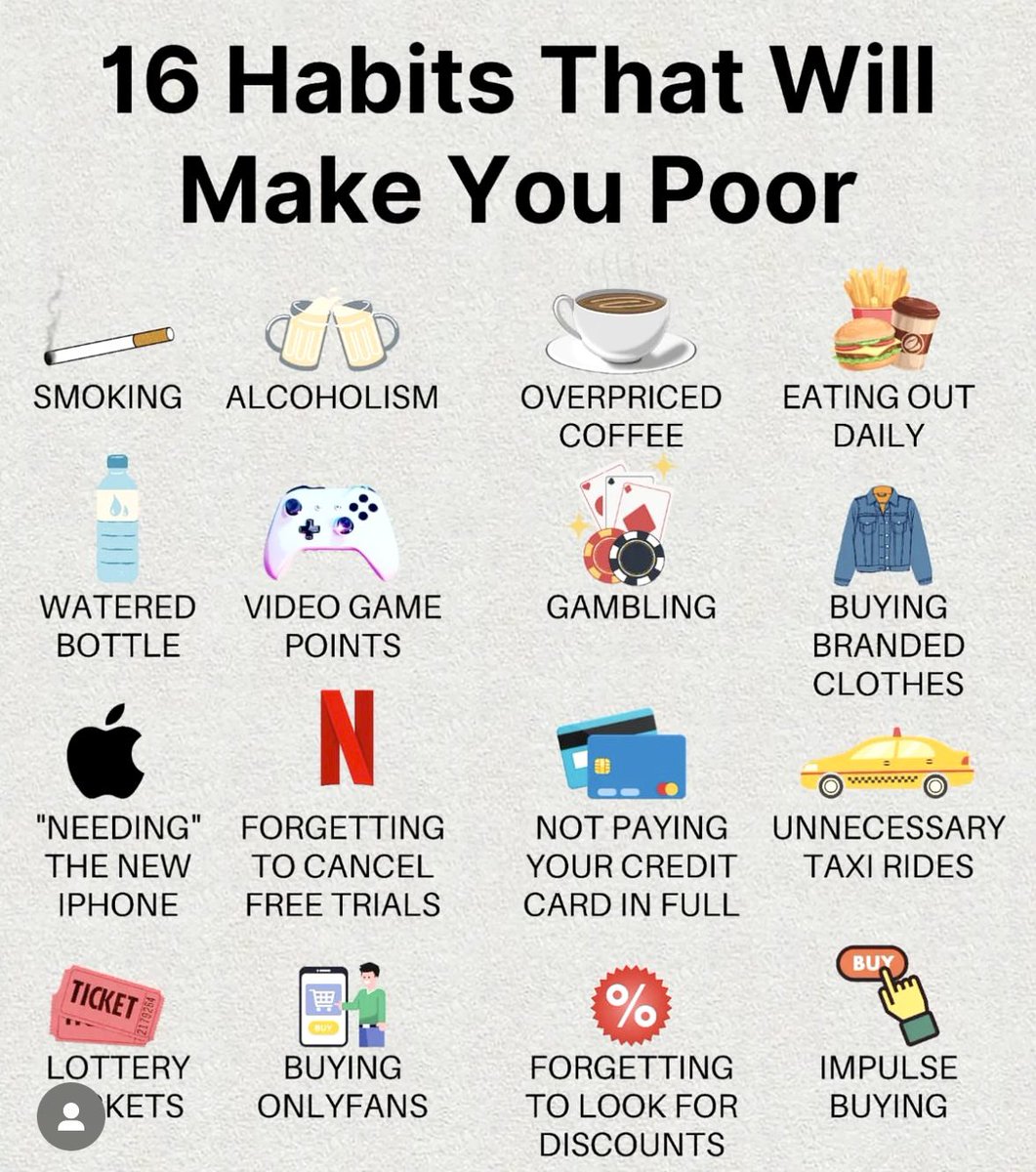 16 Habits That Will Make You Poor:
