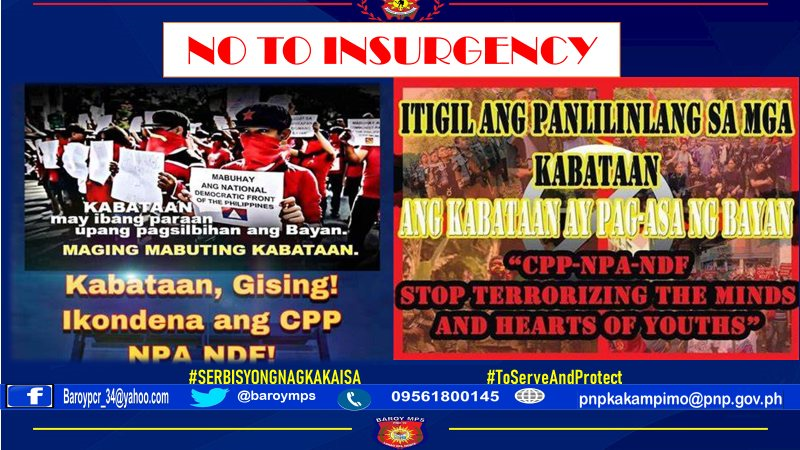 baroymps's tweet photo. NO TO INSURGENCY
#SERBISYONGNAGKAKAISA
#ToServeandProtect https://t.co/TjGZzdYUTg