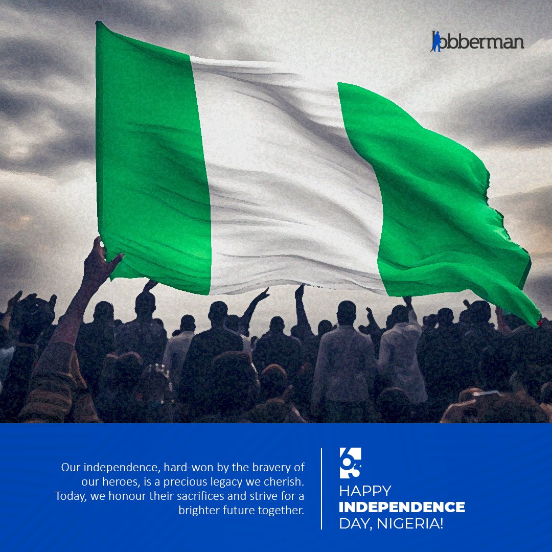 Happy Independence Day, Nigeria🇳🇬

#JobbermanNigeria #independenceday