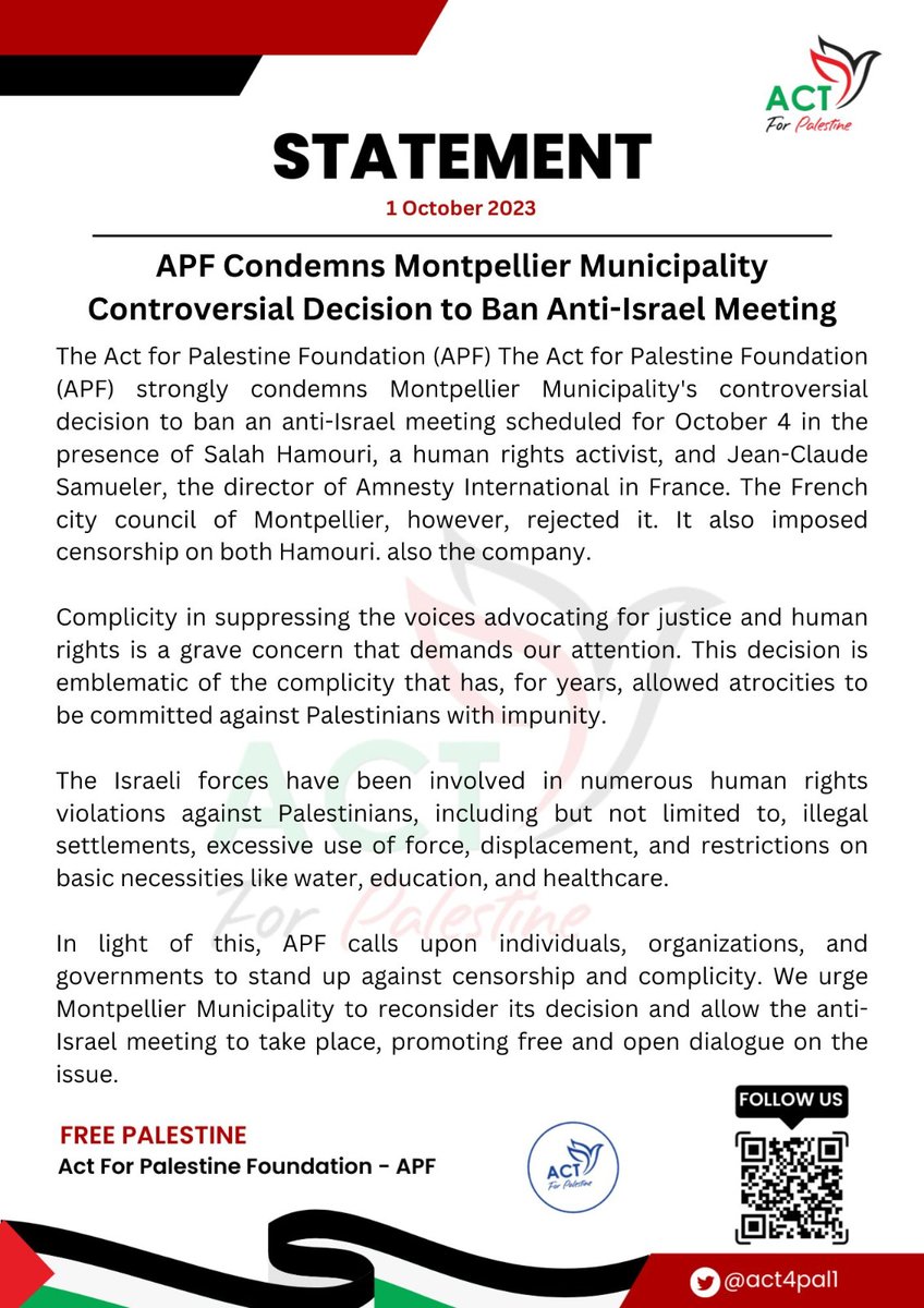 ACT 4 PALESTINE 🇵🇸 tweet media