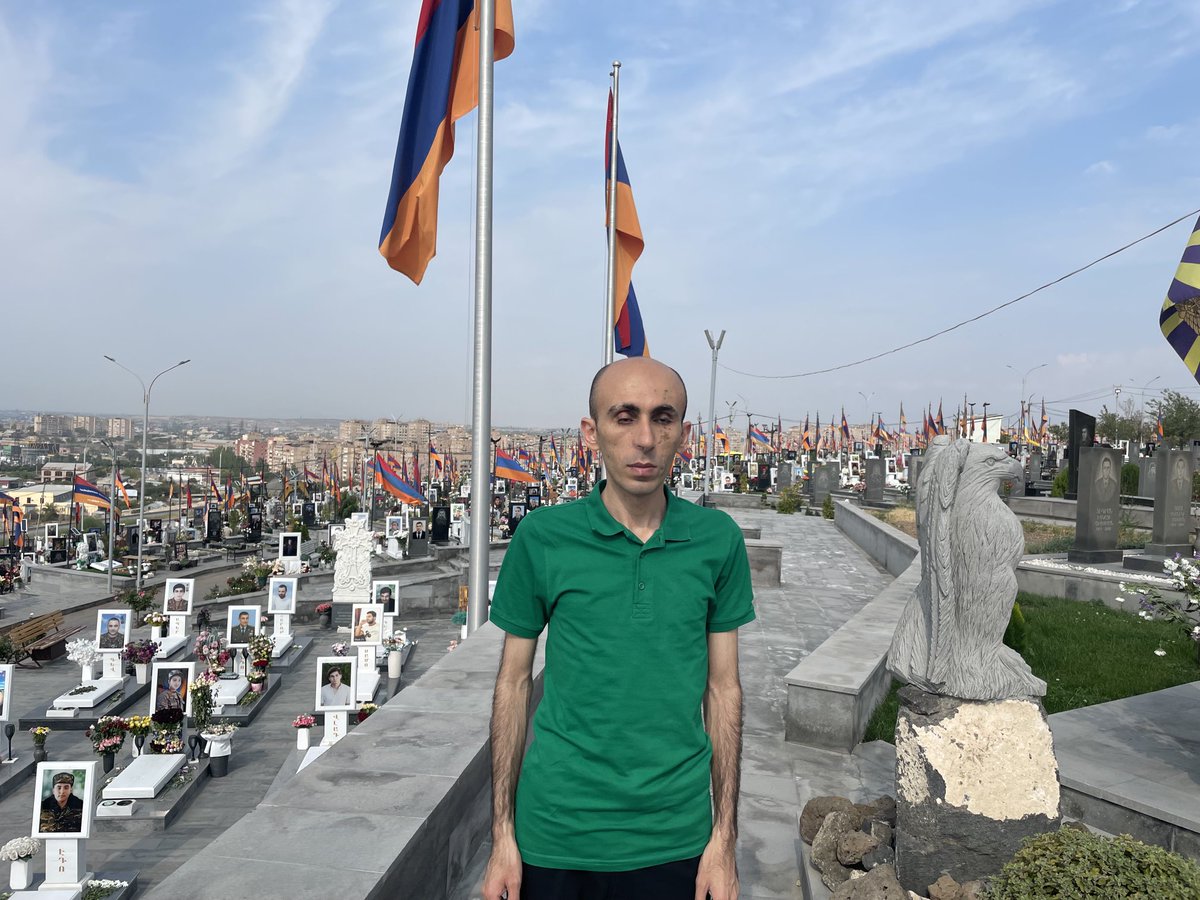 I’m already in Yerevan – fled from my ancestral &amp; ancient homeland, Artsakh, just like my entire people.
Firstly, I came to Yerablur to give thanks &amp; apologize to our fallen heroes. Next, I went to Ejmiatsin for prayer, &amp; then to the refugee center to help my people.