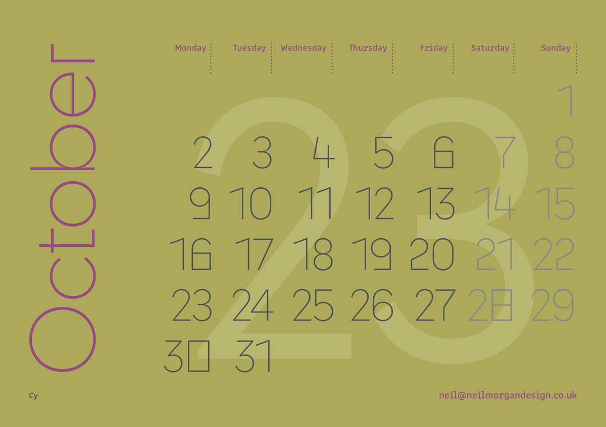 October #newmonth #typefacetreats23 #calendar