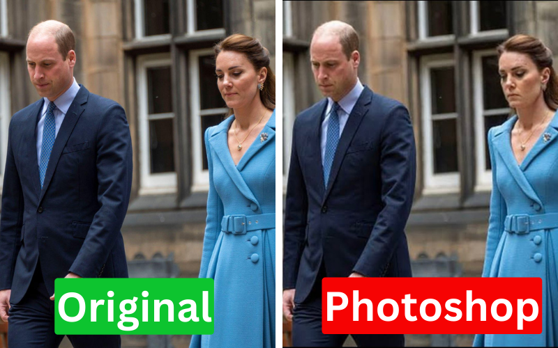 UKRoyalWatch's tweet photo. Sussex Squad's desperation and craziness know no bounds! 🤬Now, they're resorting to photoshopping in order to make William and Catherine look unhappy when together. 

Original Getty Images pic on the left, the edited version they share on the right. So pathetic! 😒 #SewerSquad https://t.co/nvh286mVeJ