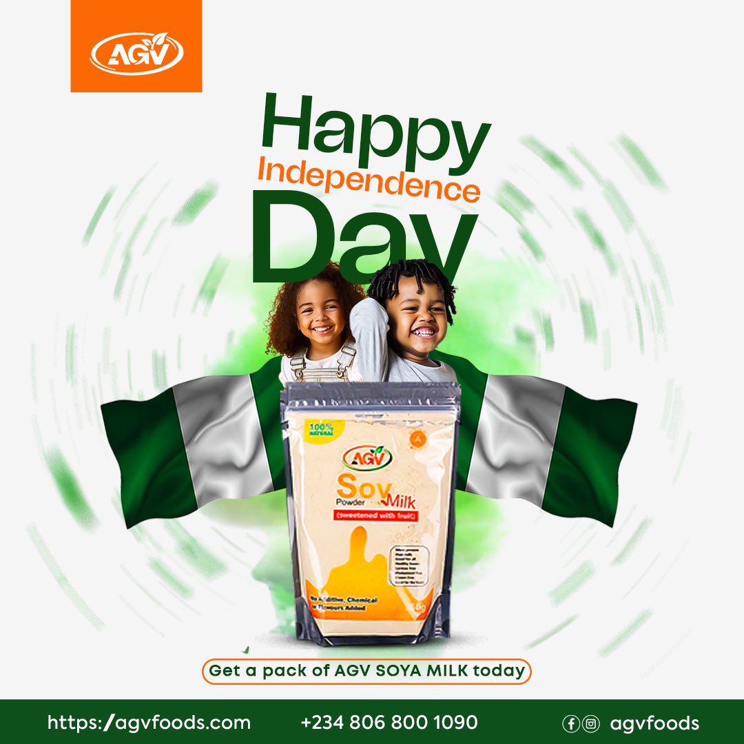 amagzyglobal's tweet photo. From diversity to unity, celebrating Nigeria's spirit on Independence Day! 🇳🇬🎉
@agvfoods soy milk is available in all ShopRites nearest to you. Don’t forget to get a pack and enjoy your day!🥛✨🎊☺️
 #NaijaIndependence #independenceday #october #october1st Doyin Christy O https://t.co/JLpUNd8llK