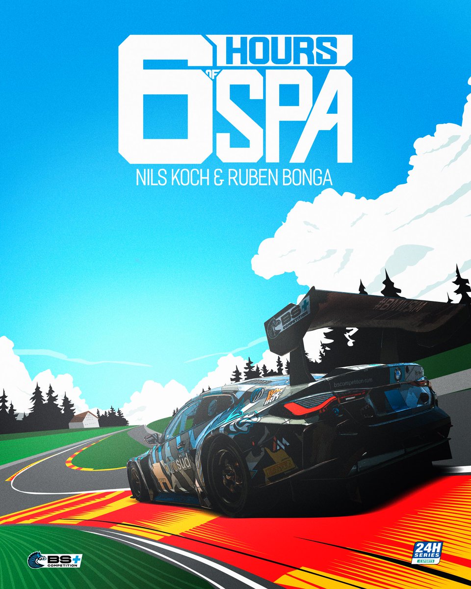 Our new <a href="/24H_ESPORTS/">24H SERIES ESPORTS</a> campaign begins at Spa-Francorchamps today!

🦓 <a href="/nkoch98/">Nils Koch</a> 
🦓 <a href="/RubenBonga/">Ruben Bonga</a> 

From 15:55 CEST on <a href="/RaceSpotTV/">RaceSpot TV</a>'s YouTube and <a href="/vcoesports/">VCO 🕹🏎</a>' Twitch.

#BSCOMPETITION | #EsportsRacing | #24HSERIES