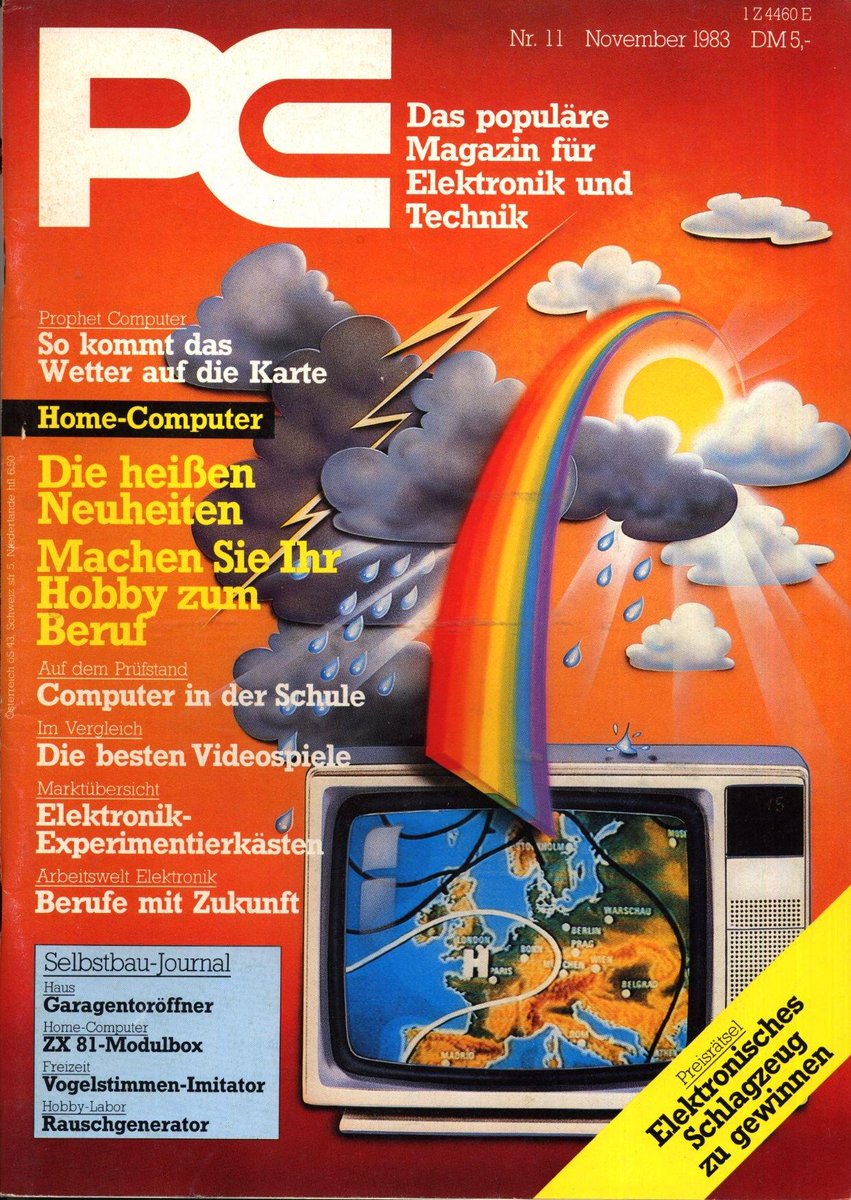 Vor 40 Jahren (31.10.1983): PE - Populäre Elektronik - der deutsche Ableger des US-Magazins. Vorläufer der Computer-Zeitschriften. 'Berufe mit Zukunft'? Spannende Prognose damals! 🔮💼 #Technikgeschichte #PopuläreElektronik