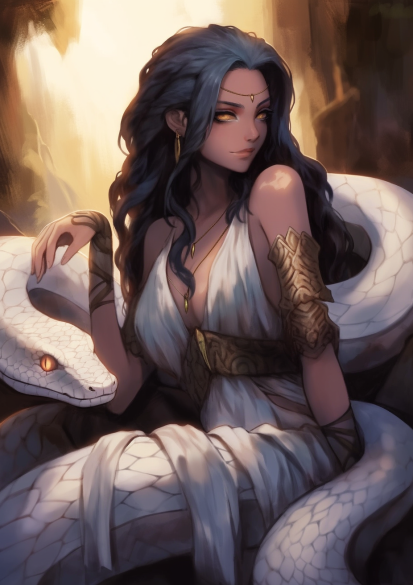 ChroniclesMyth's tweet photo. Today's Mythical creature feature is the Iranian Šāh-mārān.

She let herself die to bestow medical knowledge upon someone worthy

#ChroniclesOfMythos #AIart #cardgame #mythology #fantasyart #midjourneyart https://t.co/jKdn9t0OUW