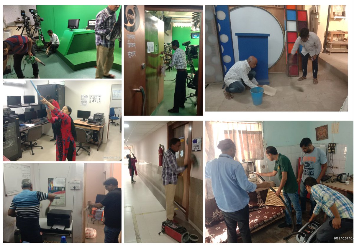 ddgirnarlive's tweet photo. #swachhtaHiSeva 
दूरदर्शन अहमदाबाद के सभी कर्मचारियों ने १ अक्टूबर को  सुबह १० बजे १ घंटे स्वच्छता के लिए किया श्रमदान। कर्मचारी अपने-अपने कार्य क्षेत्र को साफ़ करते हुए.   #SpecialCampaign3.0  #SwatchhbharatMission
@PMOIndia
@DARPG_GoI
@MIB_India
@prasarbharati https://t.co/RSsbE1pdNr
