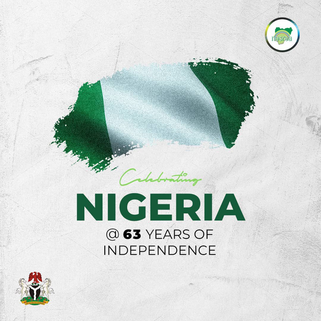 HAPPY INDEPENDENCE DAY NIGERIA 

Congratulations to Nigeria on 63 years of nationhood. Happy Independence Day #NigeriaAt63 
#independenceday2023